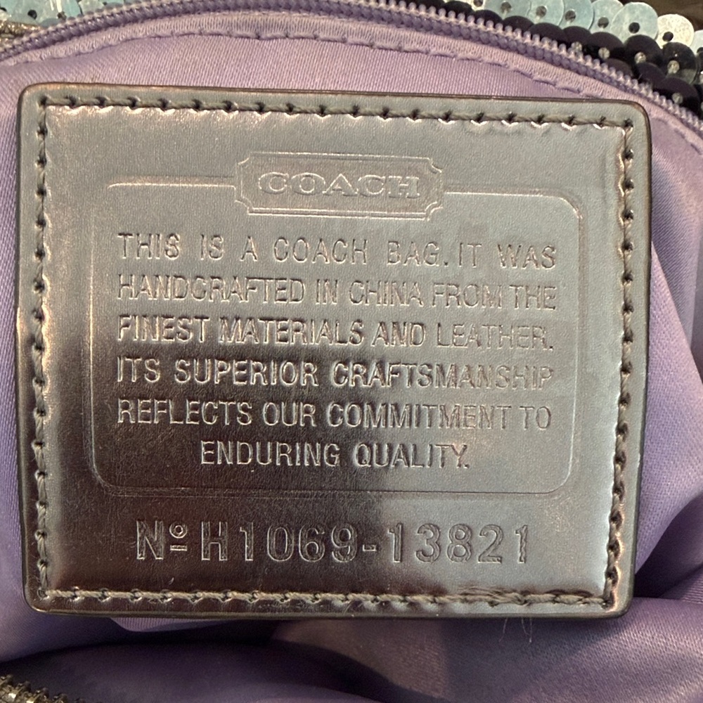 Coach Poppy Sequin Shoulder Bag in Gold and Silver - Picture 5 of 12